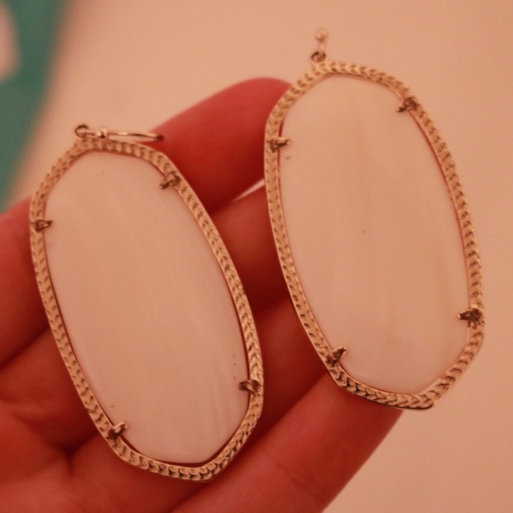 White Danielle Kendra Scott Earrings